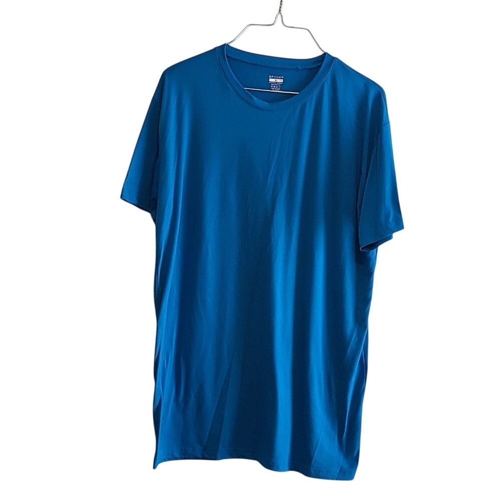Spyder Mens XL Blue Performance Short Sleeve Crew Neck Shirt Stretch Activewear